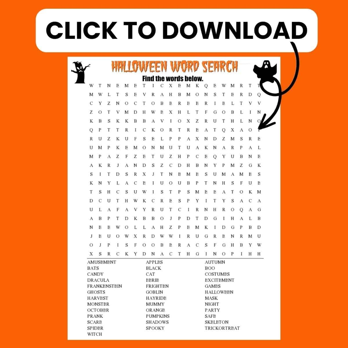 Halloween Word Search Printable FREE Download Halloween Word Search Printable FREE Download