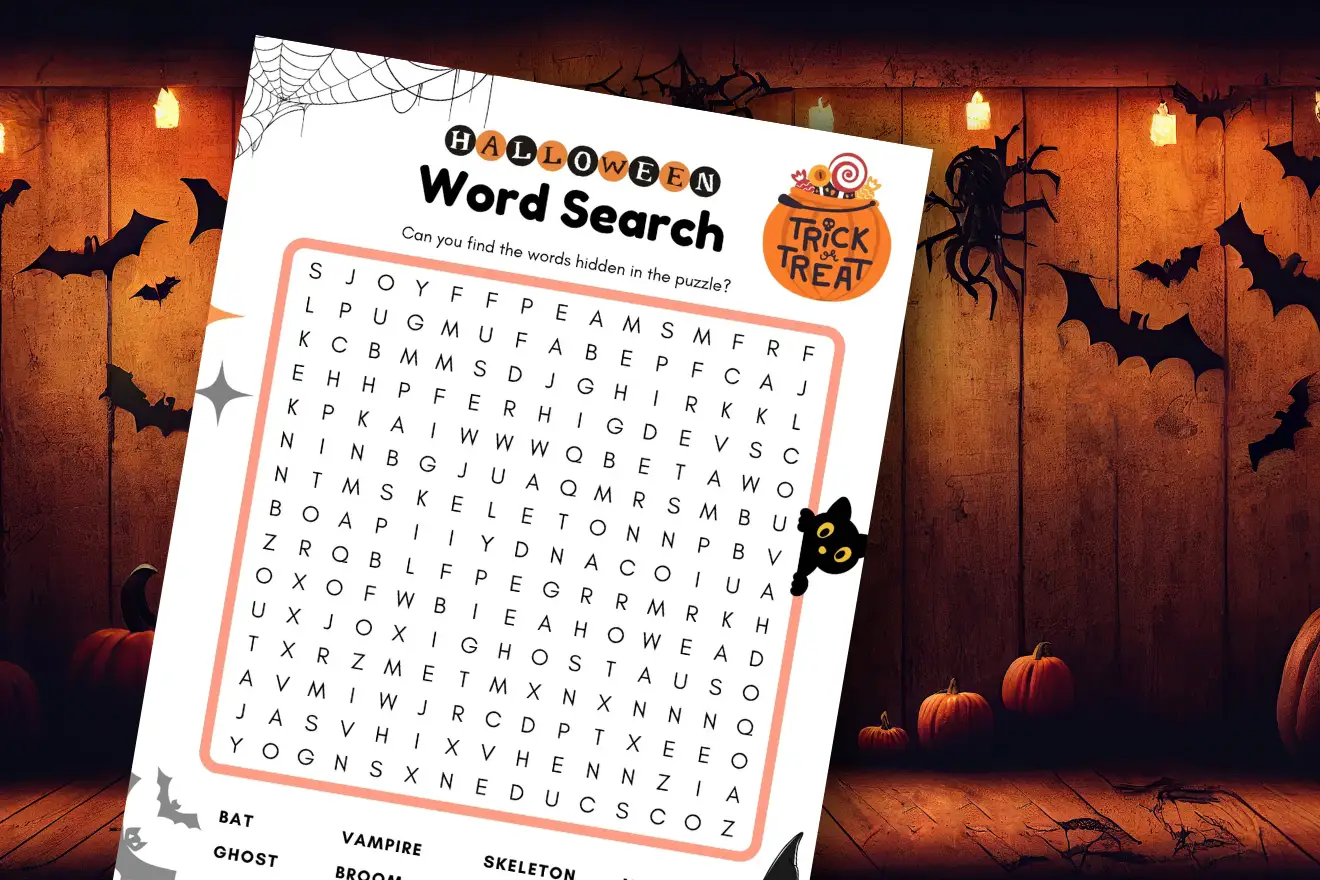 Halloween Word Search Printable Spooky Fun For Kids 