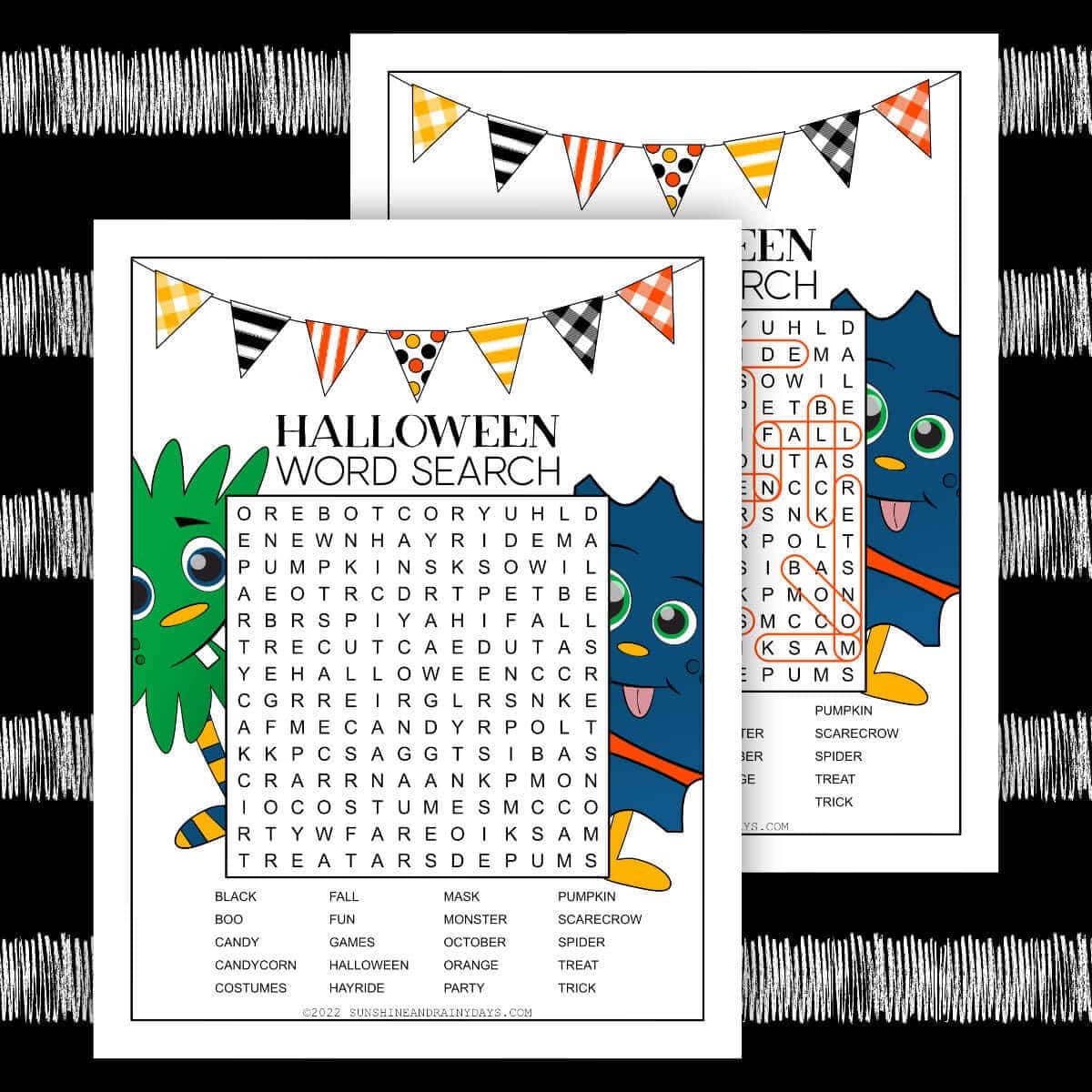 halloween word search printable sunshine and rainy days