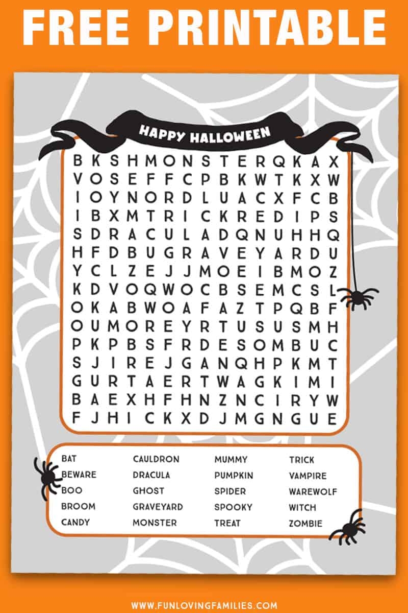 Halloween Word Searches Free Printable