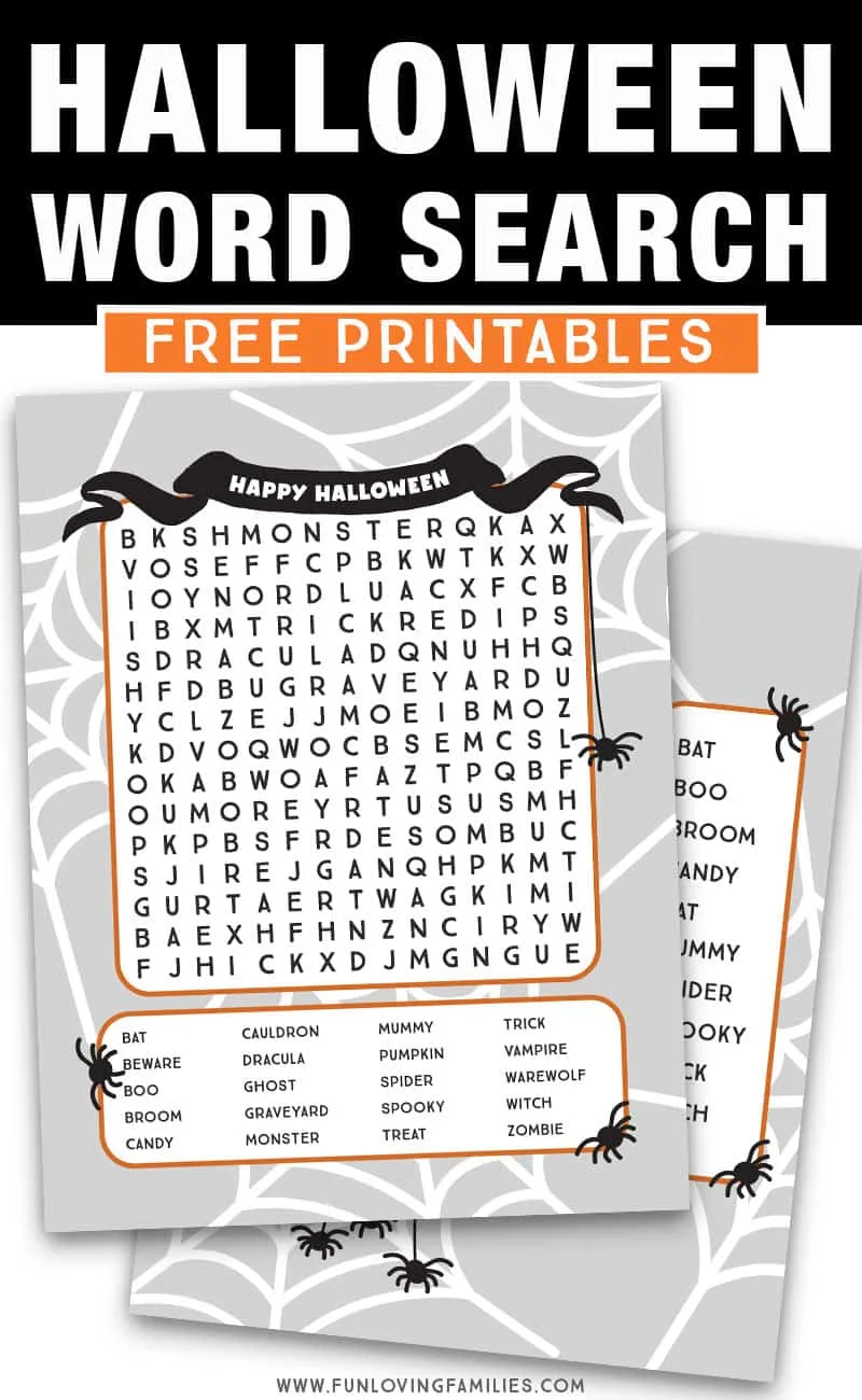 Halloween Word Search Printables Fun Loving Families