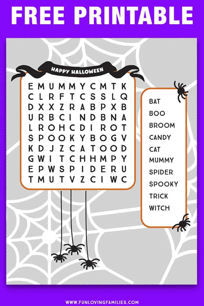 halloween word search printables fun loving families