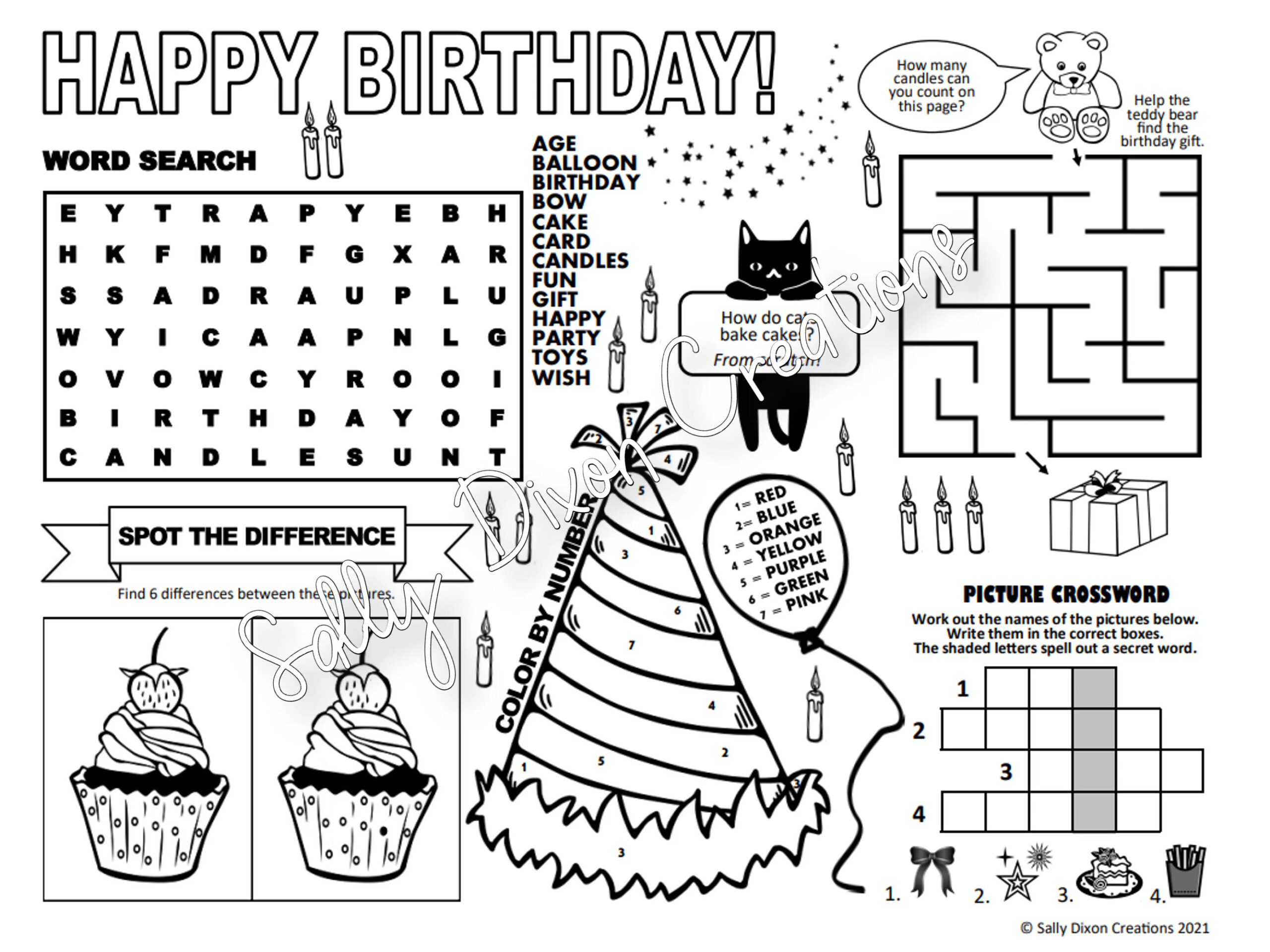 Birthday Party Word Search Printable