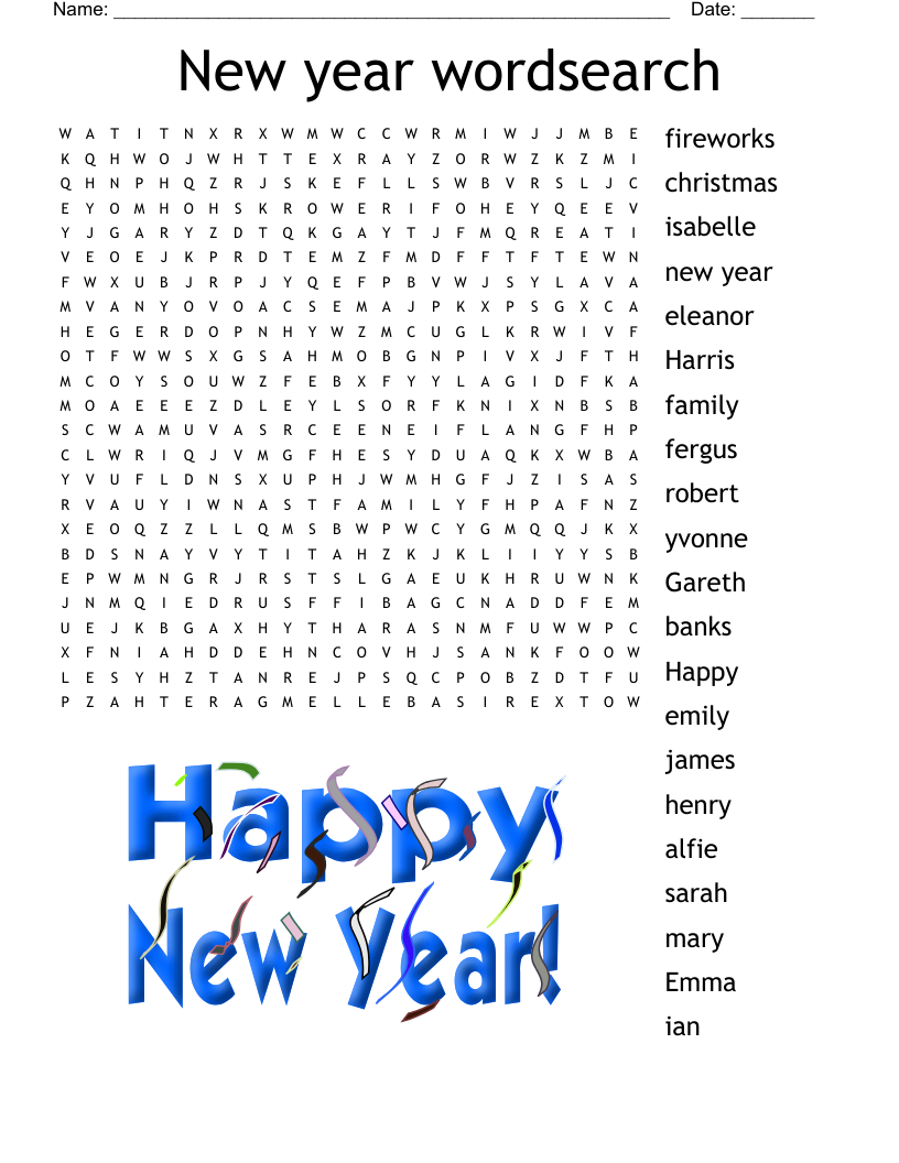 New Year's Eve Word Search Free Printable New Year's Eve Word Search Free Printable