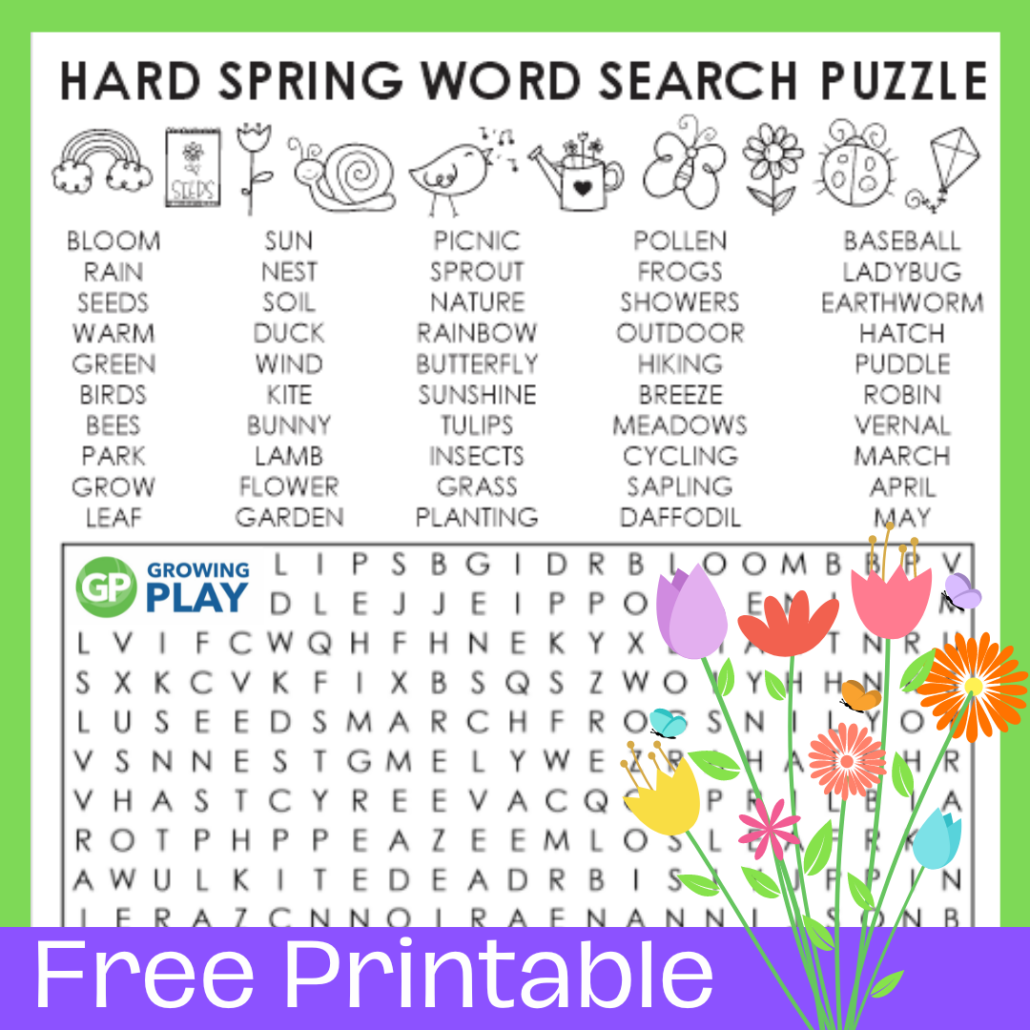 Spring Word Searches Free Printable