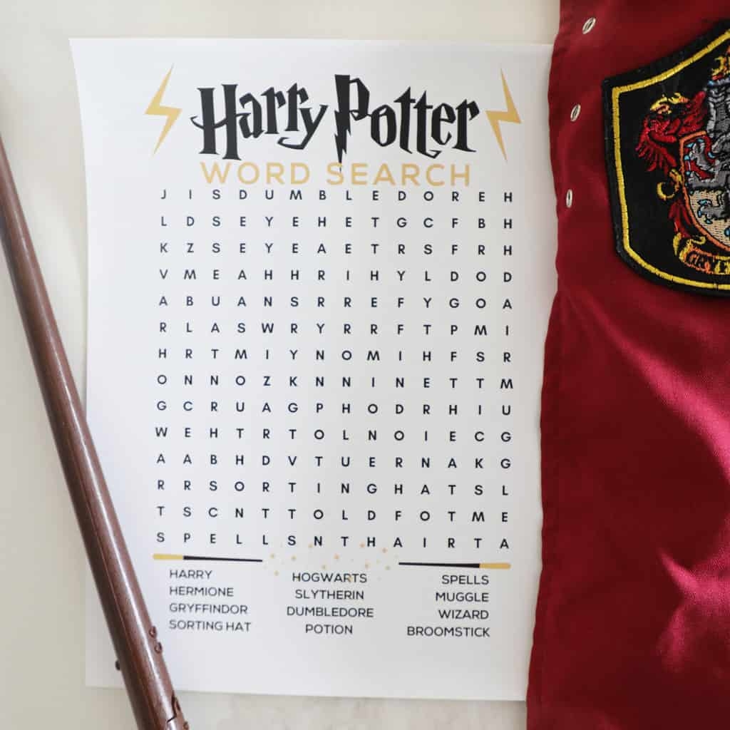 Harry Potter Word Search Pretty Providence