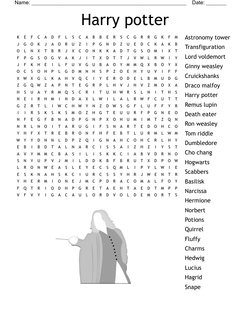 Harry Potter Word Search WordMint