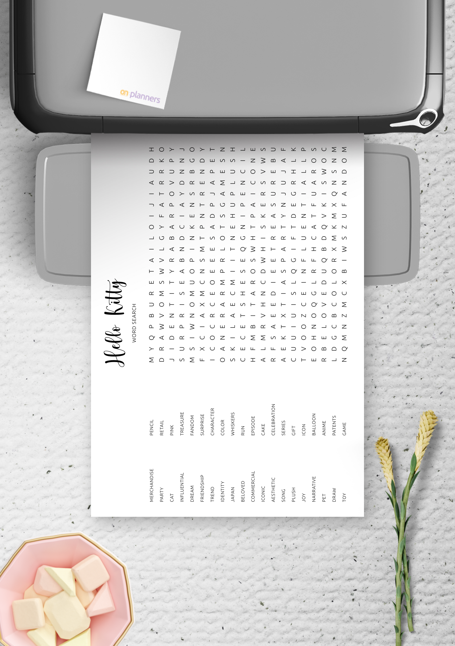 Hello Kitty Word Search Template PDF For Kids Fans