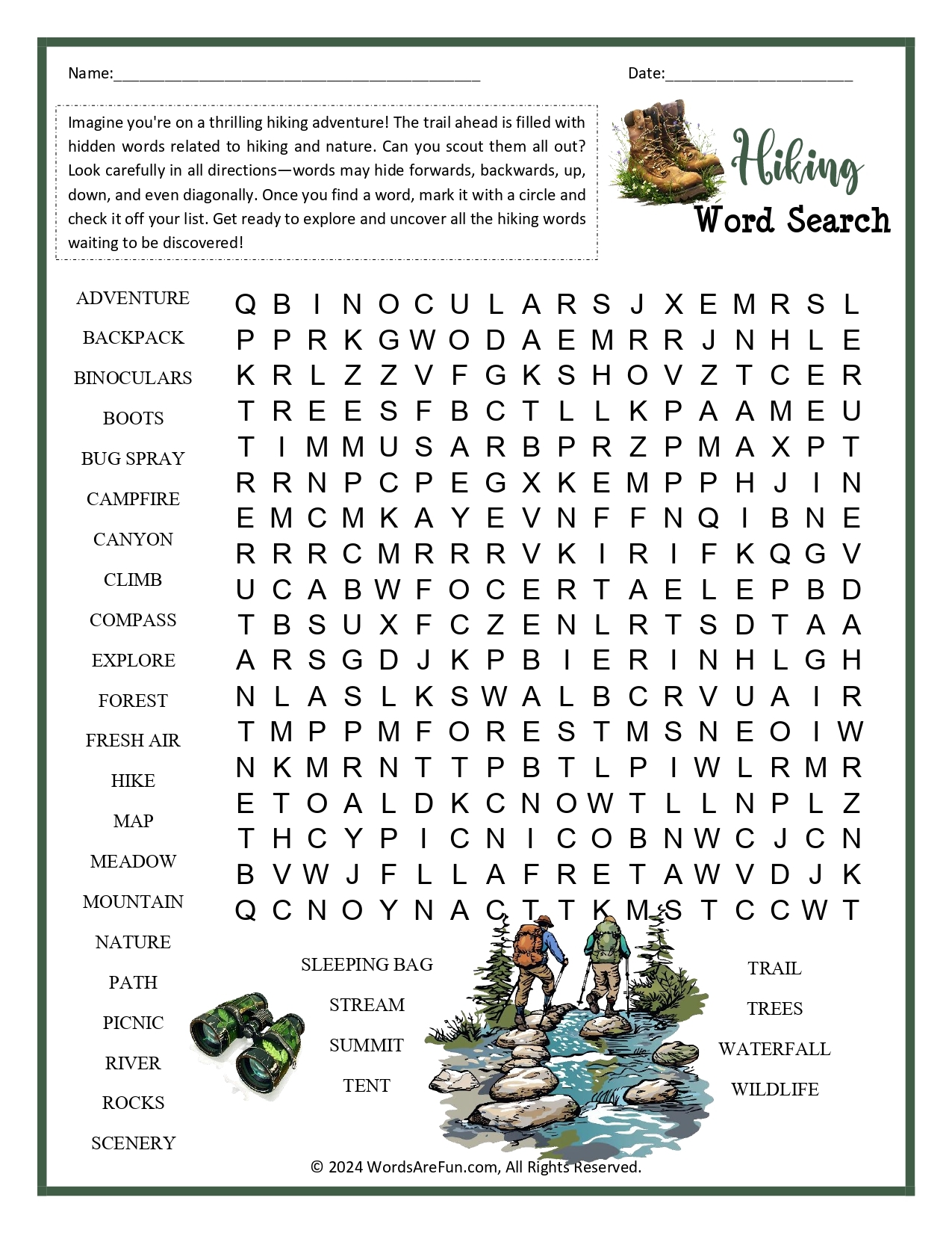 Printable Word Searches For Seniors