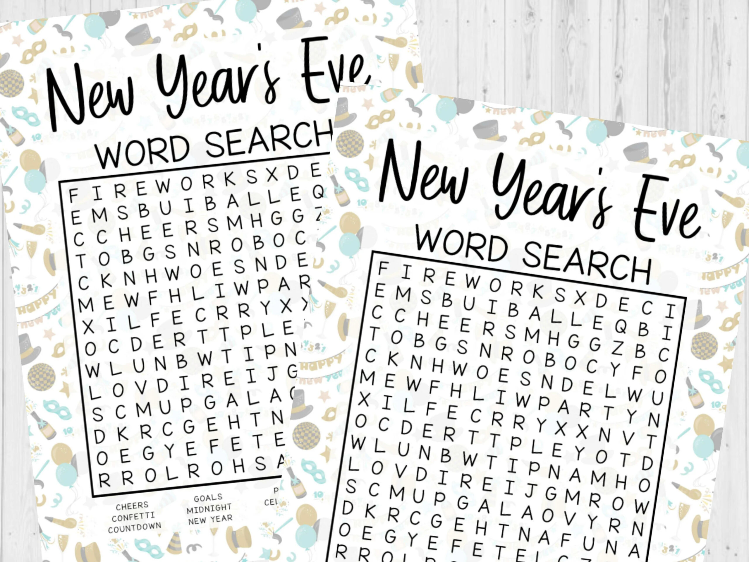 INSTANT DOWNLOAD New Year s Eve Word Search Printable NYE Game Printable New Year s Eve Word Search Printable New Year s Kid Game Etsy