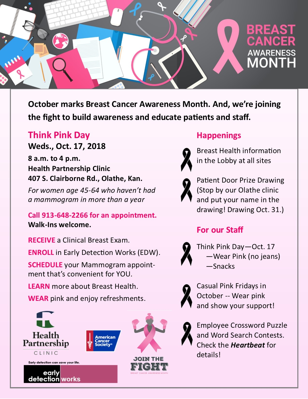 Join The Fight Against Breast Cancer Education And Awareness Key For Women Health Partnership Clinic