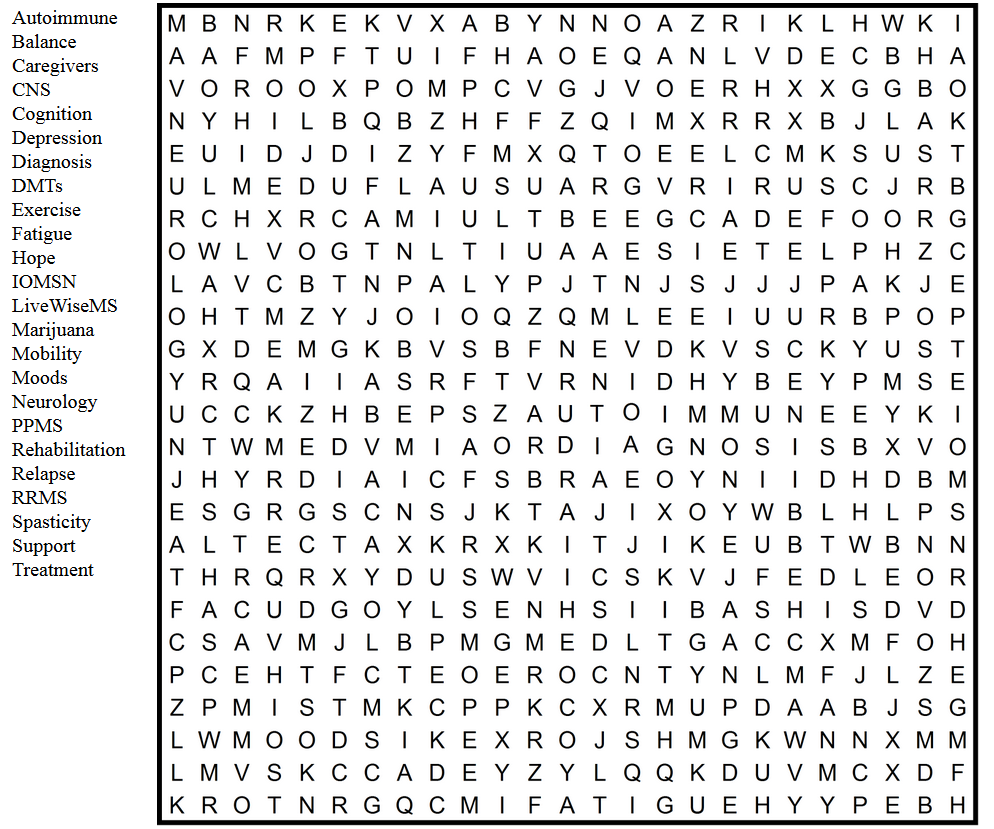 Just For Fun Word Search For MS Awareness Month LiveWiseMS