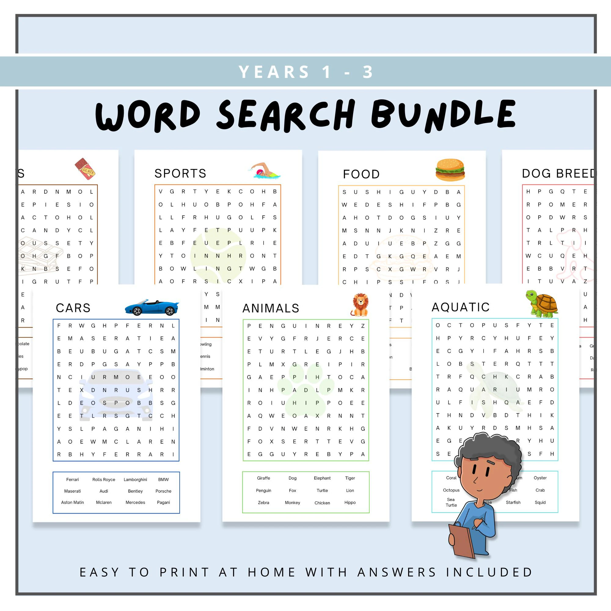Kids Word Search Etsy Kids Word Search Etsy