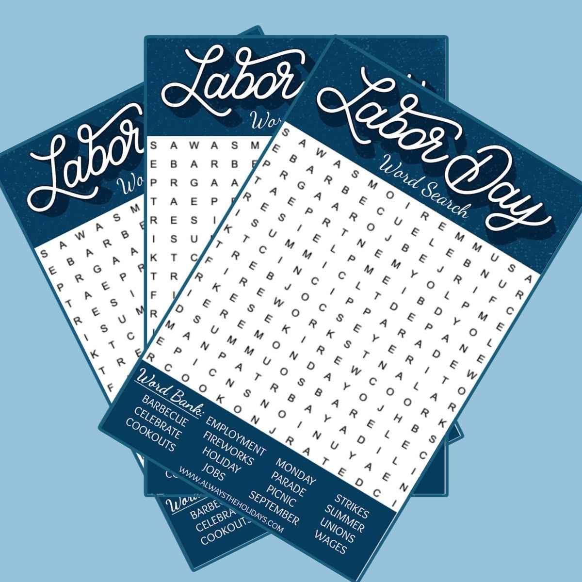 Labor Day Word Search Printable Free Word Find Answer Key