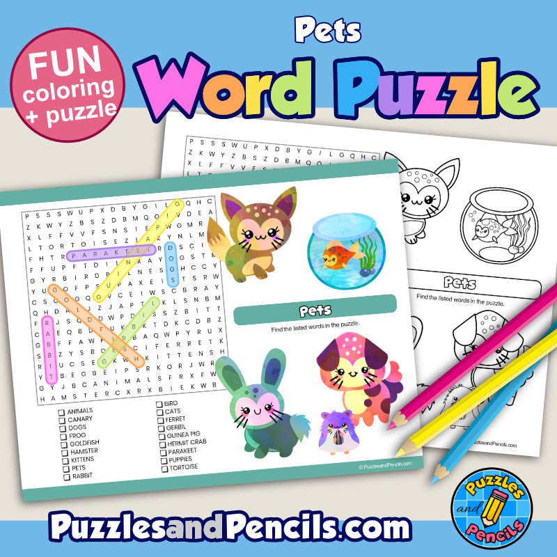 Pet Word Search Free Printable