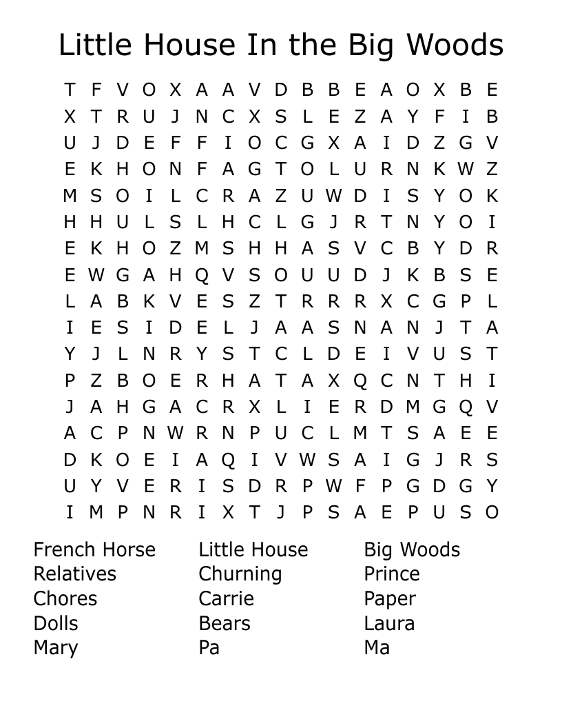 Big Word Search Printable Free