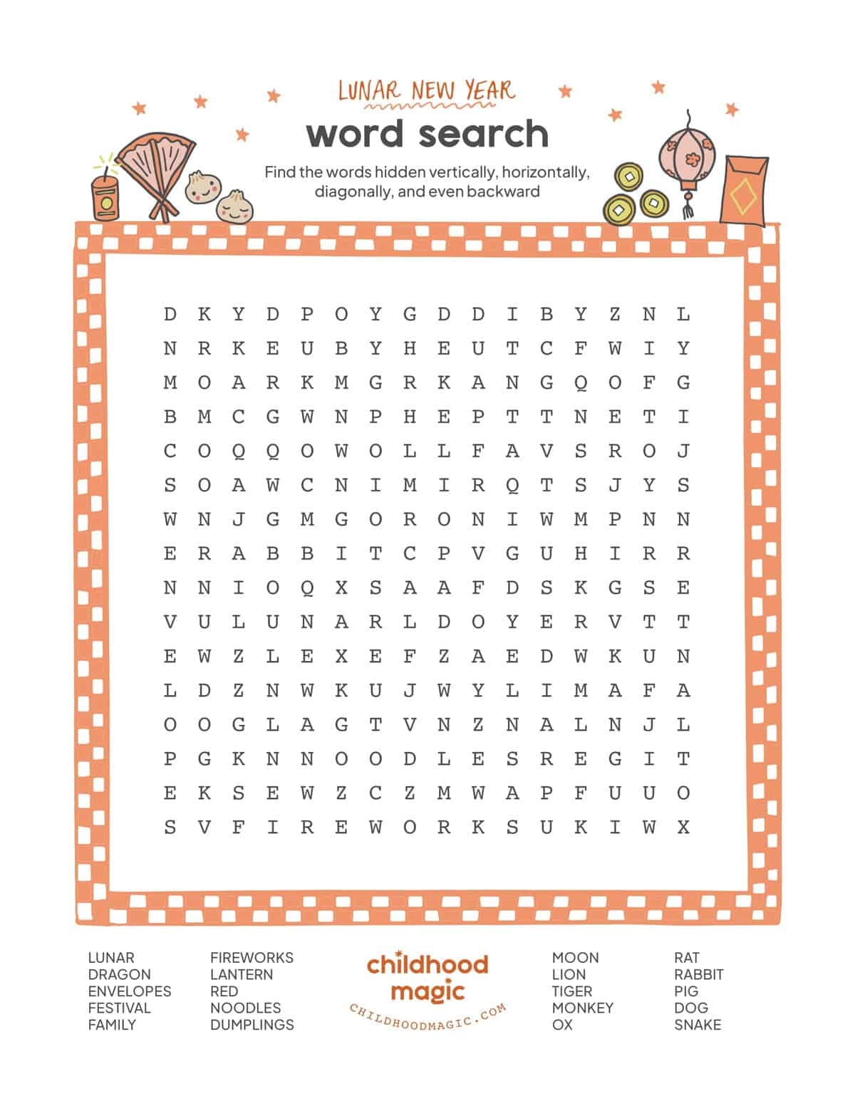 New Year Word Search Free