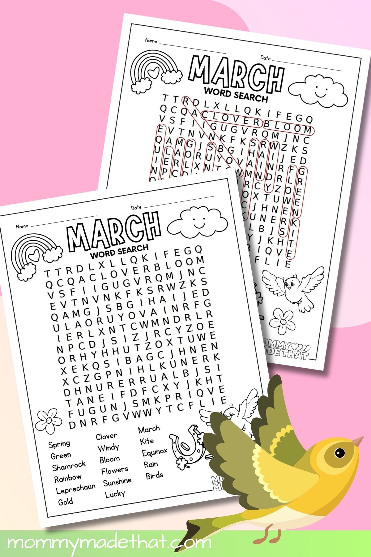 March Word Search Free Printable March Word Search Free Printable