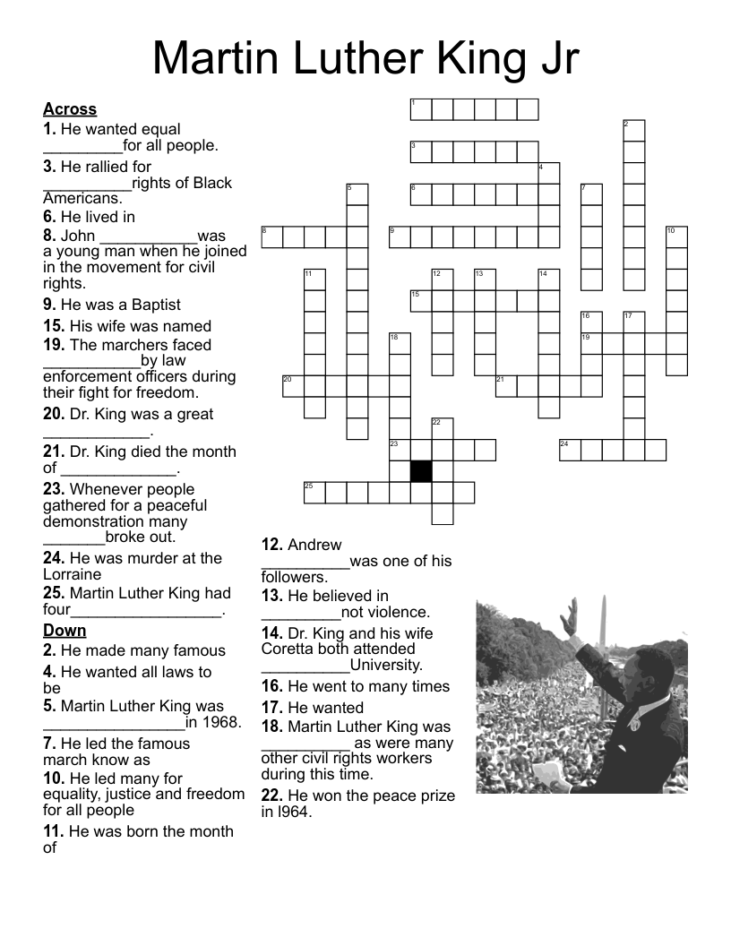 Martin Luther King Jr Word Search WordMint Martin Luther King Jr Word Search WordMint