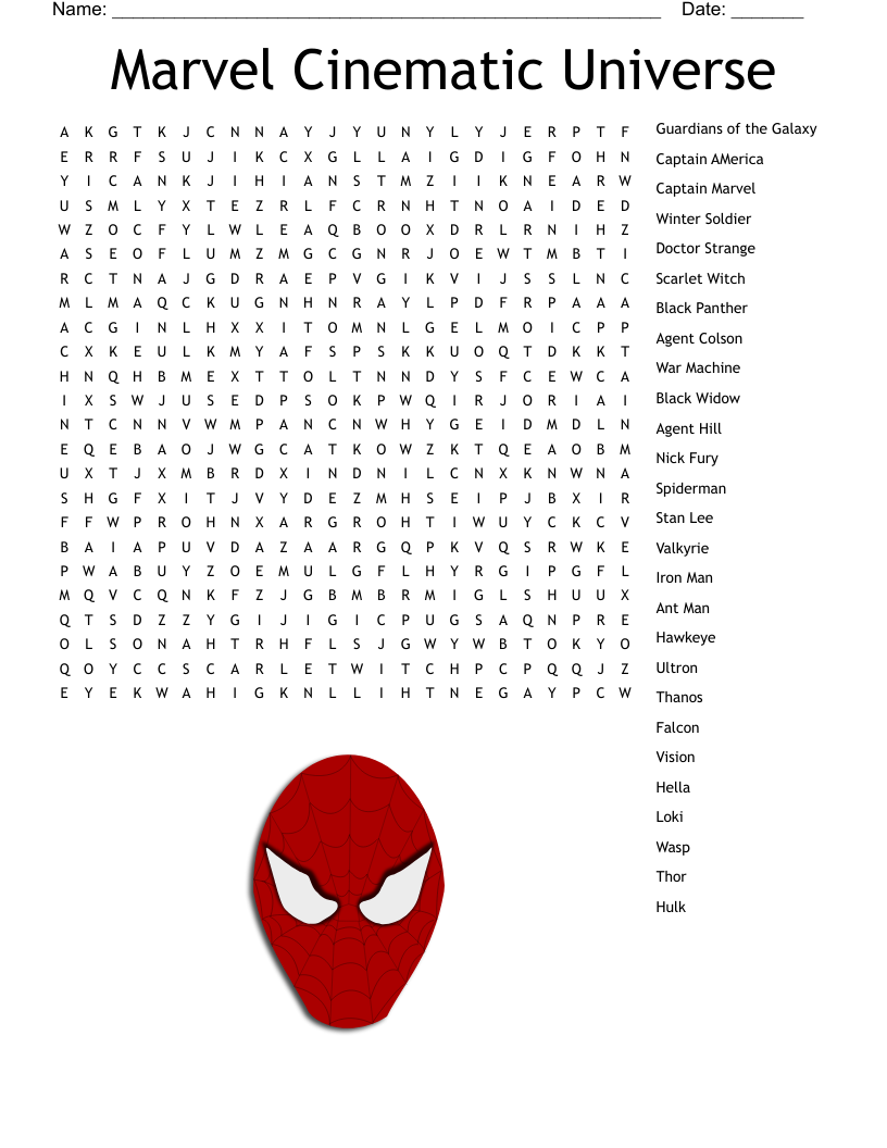 Captain Marvel Word Search