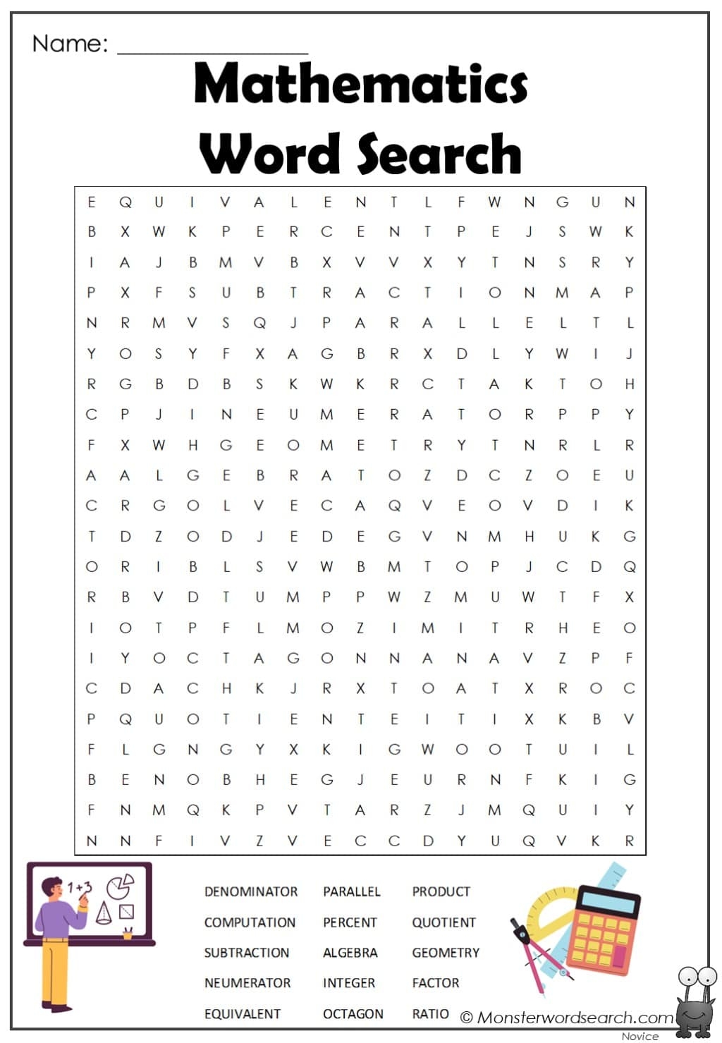 Math Word Search Online