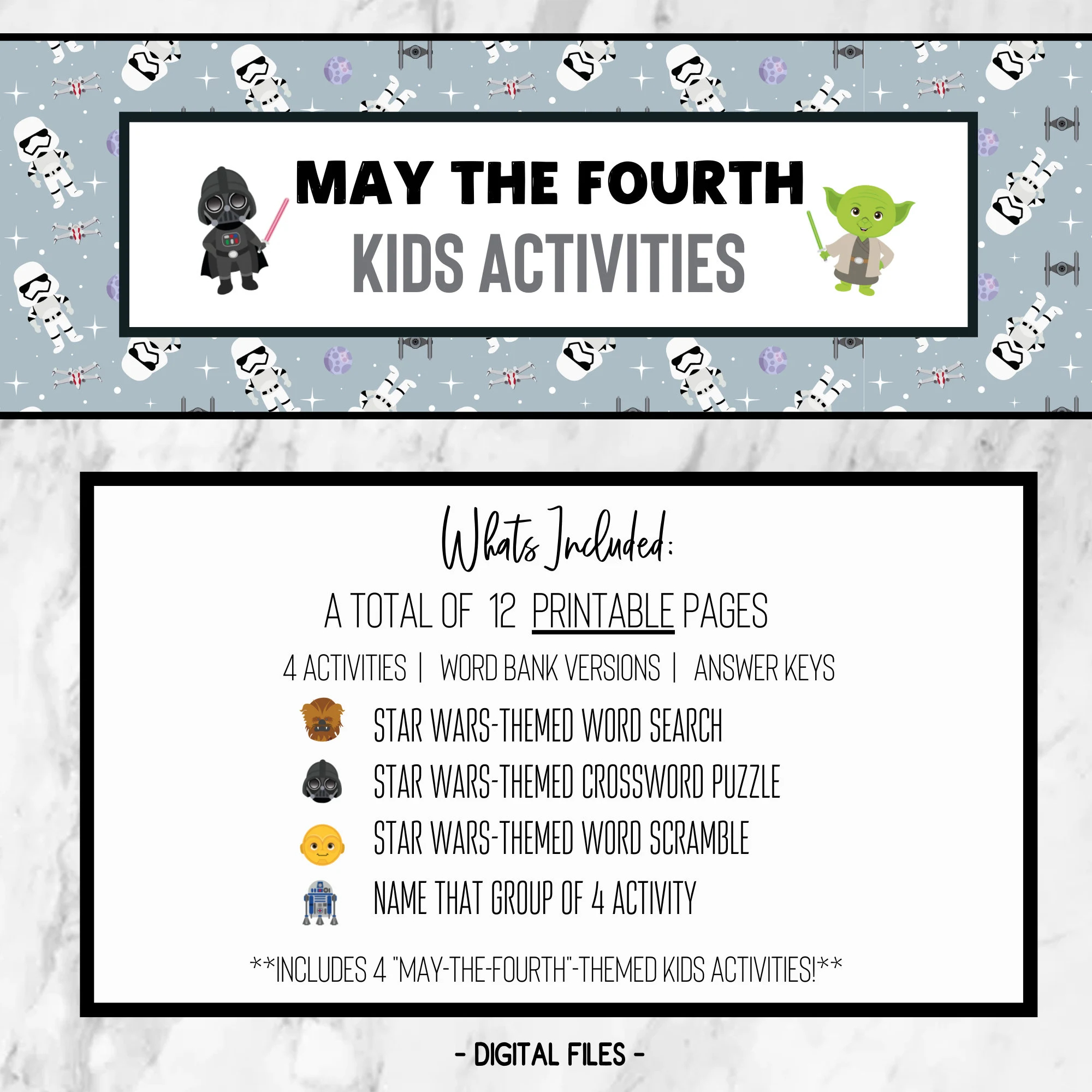 May The 4th Star Wars Printable Kids Activities Word Search Crossword Word Scramble Star Wars Activity Star Wars Printable Bundle Etsy May The 4th Star Wars Printable Kids Activities Word Search Crossword Word Scramble Star Wars Activity Star Wars Printable Bundle Etsy