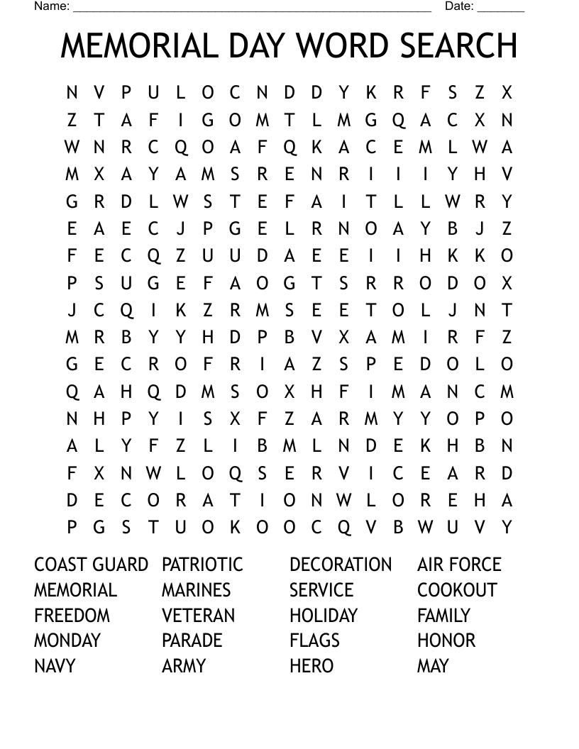 Large Word Search Printable Pdf
