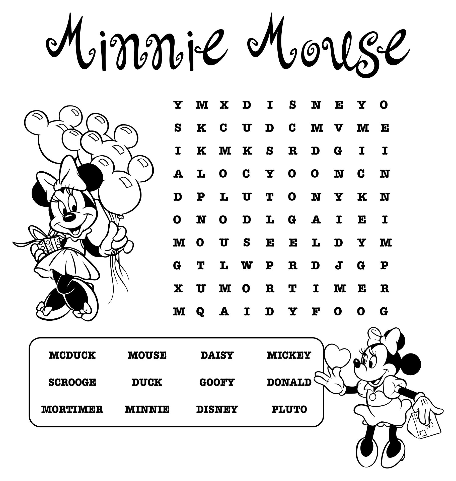Disney Word Searches Printable
