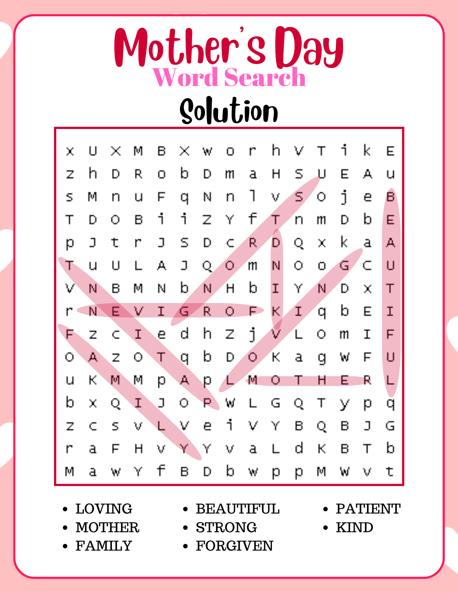 Mother s Day Word Search Made By Teachers