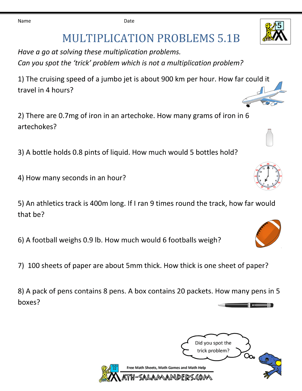 Multiplication Problems Printable 5th Grade Worksheets Library