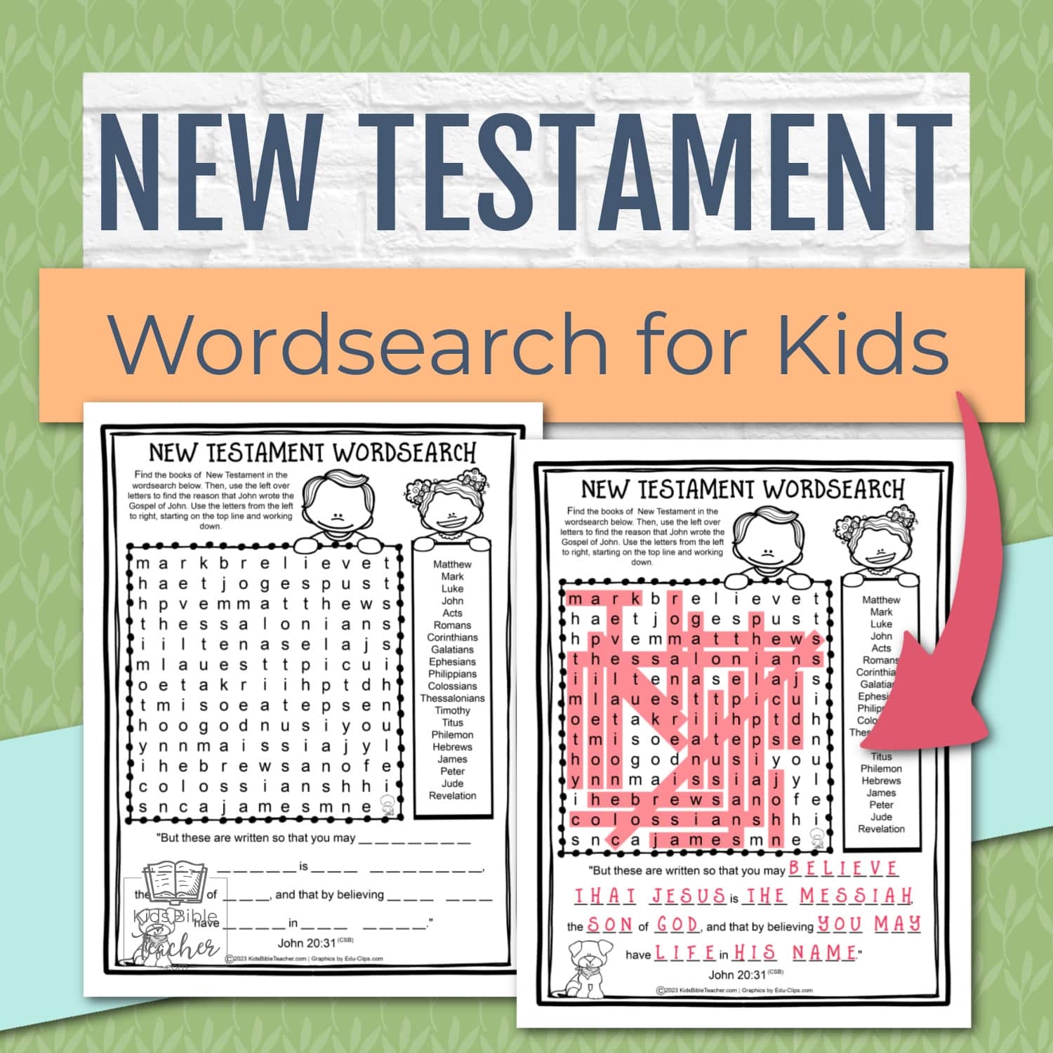 Bible Word Search For Kids Printable Free
