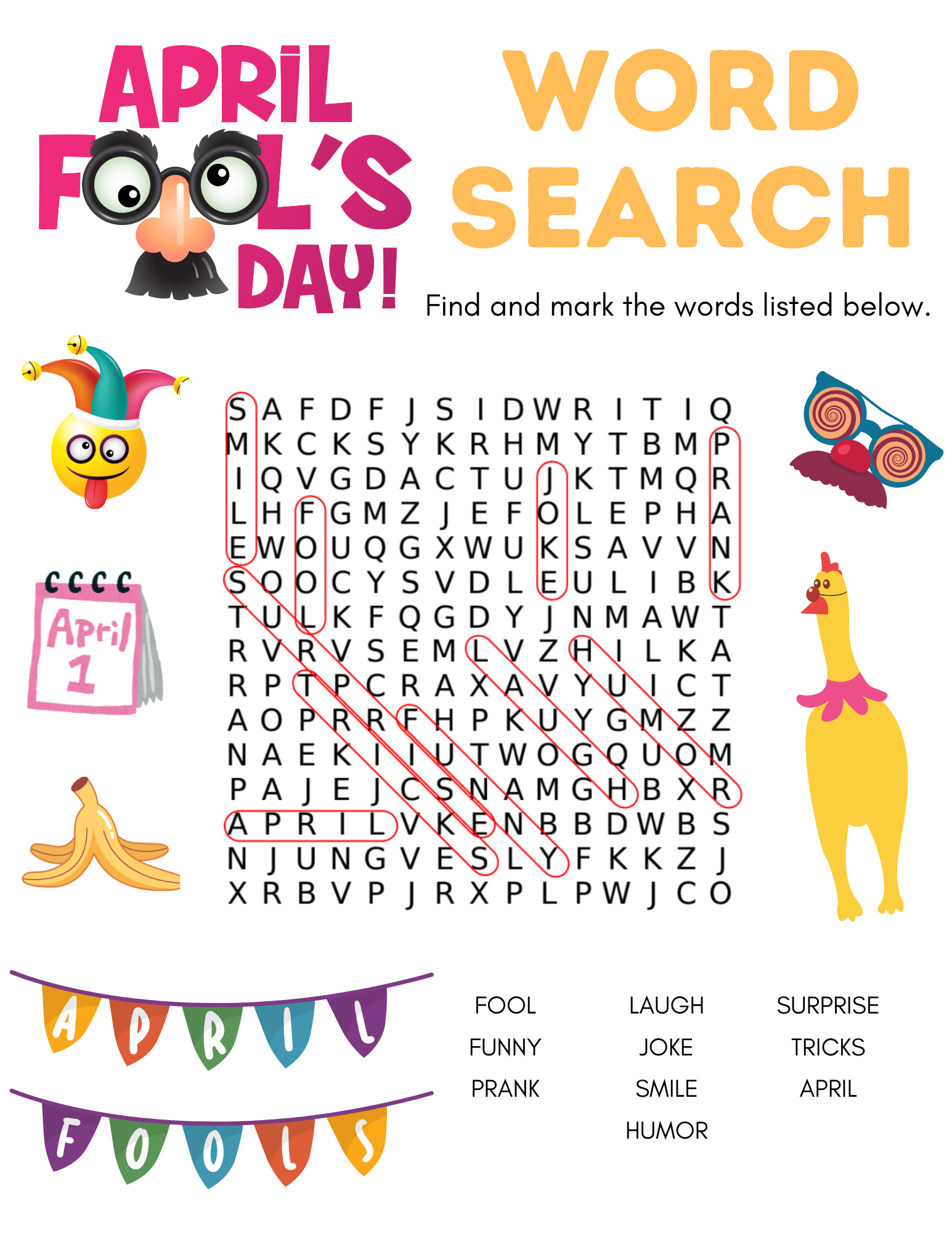No Jokes Free Printable April Fools Word Search No Jokes Free Printable April Fools Word Search