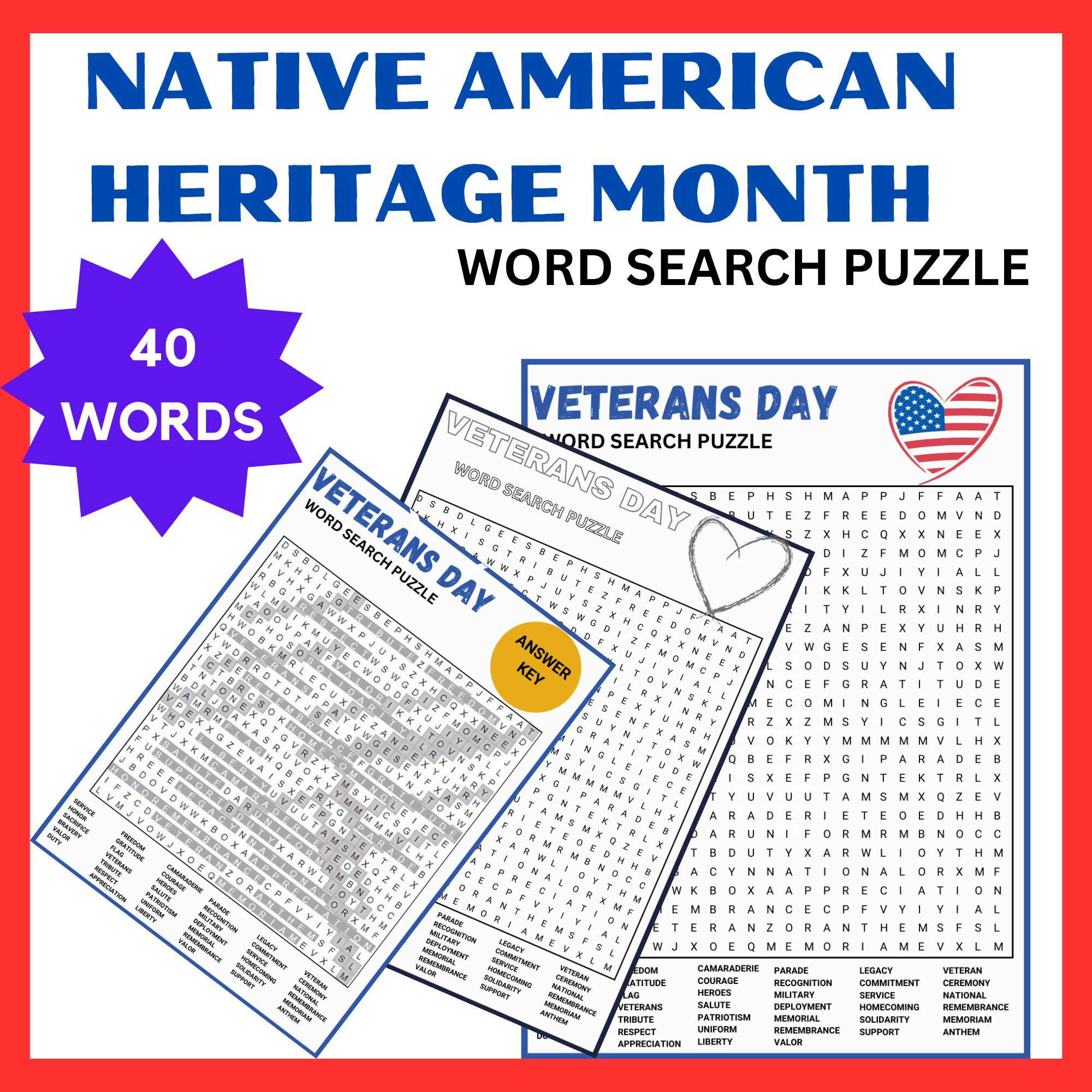 NO PREP VETERANS DAY Word Search Puzzle Worksheet Activity Made By Teachers