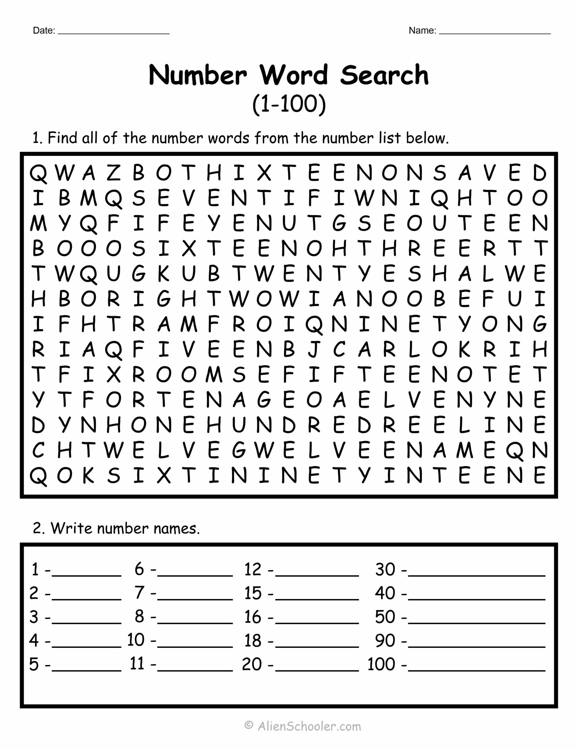 100 Word Word Searches Printable
