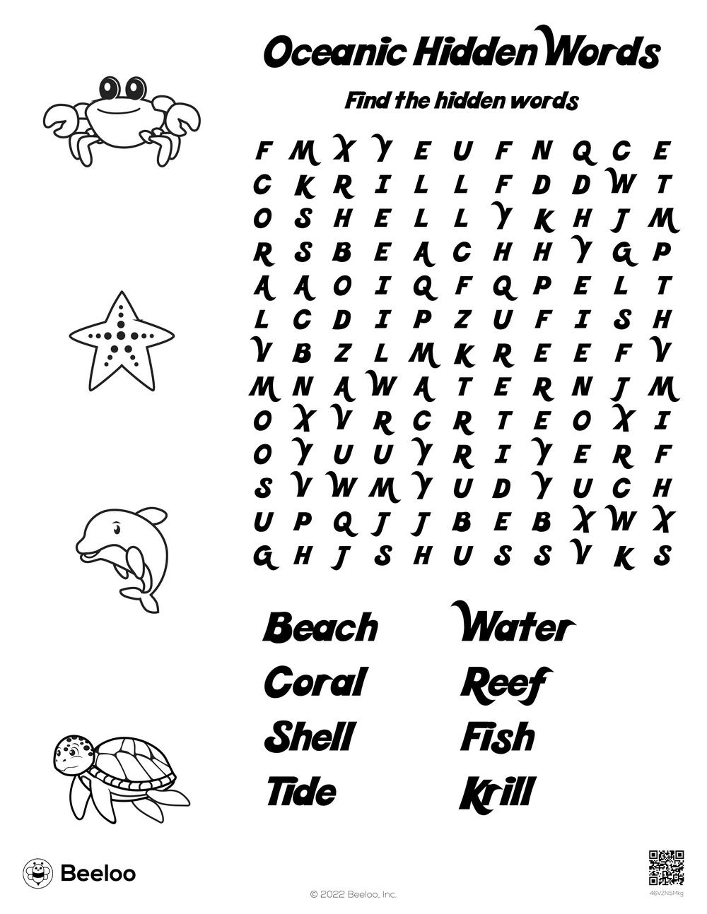 ocean themed word searches beeloo printable crafts and