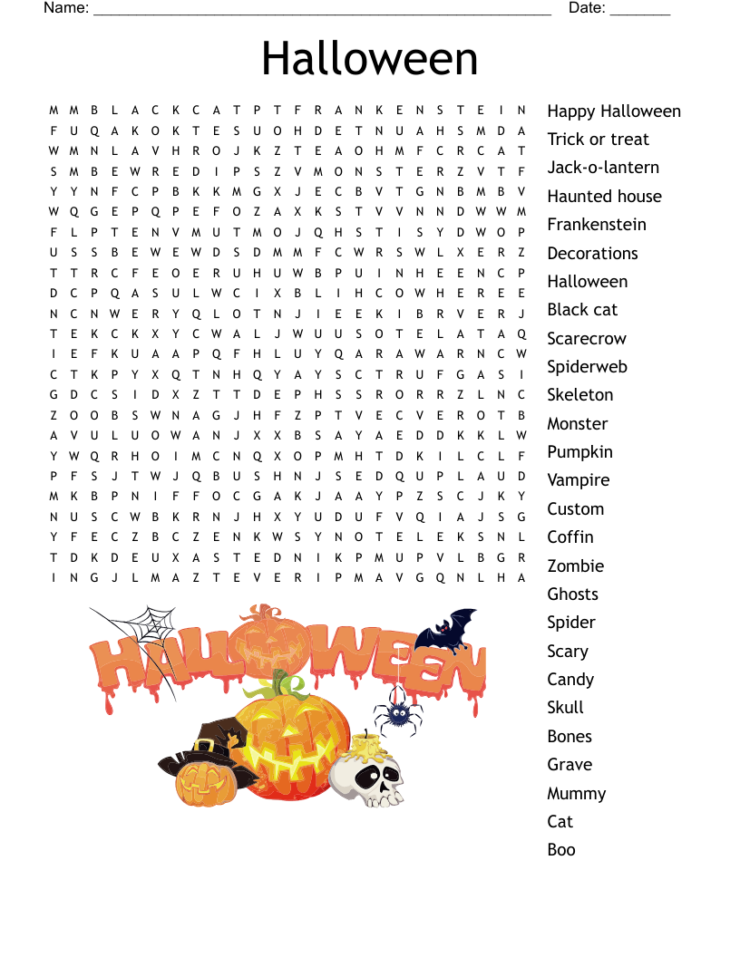 October Word Search WordMint