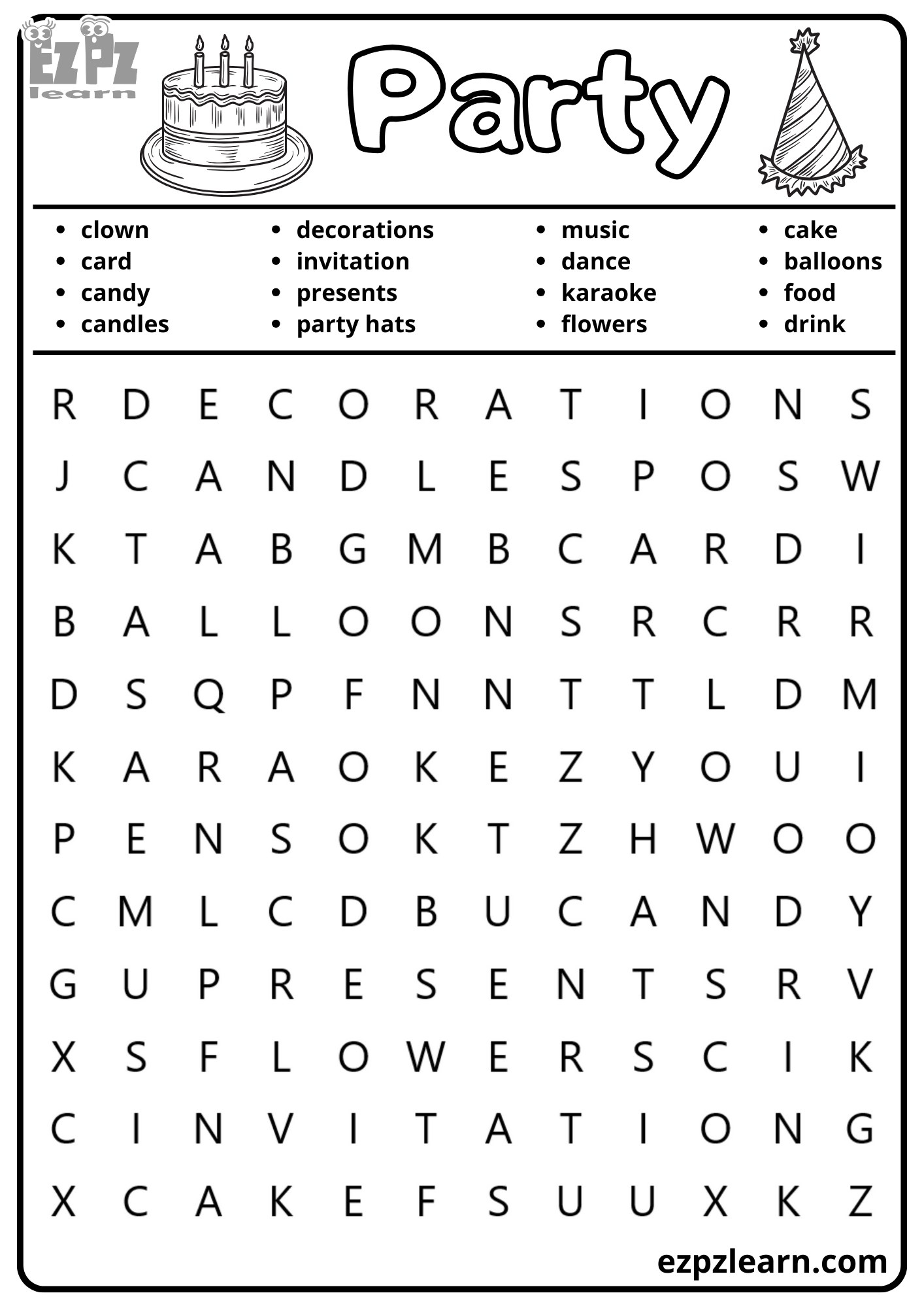 Word Search For Elementary Students Printable