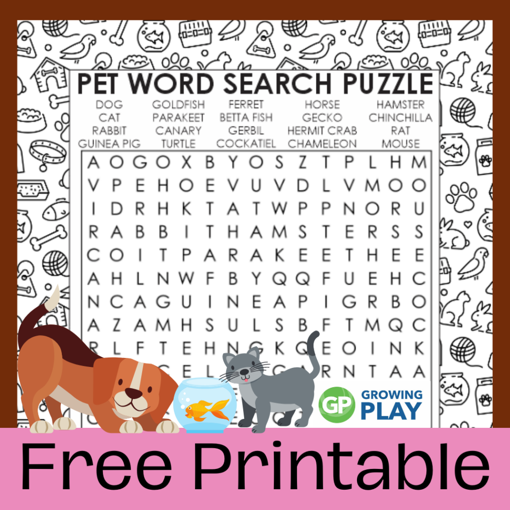 Free Printable Dog Word Search Puzzles