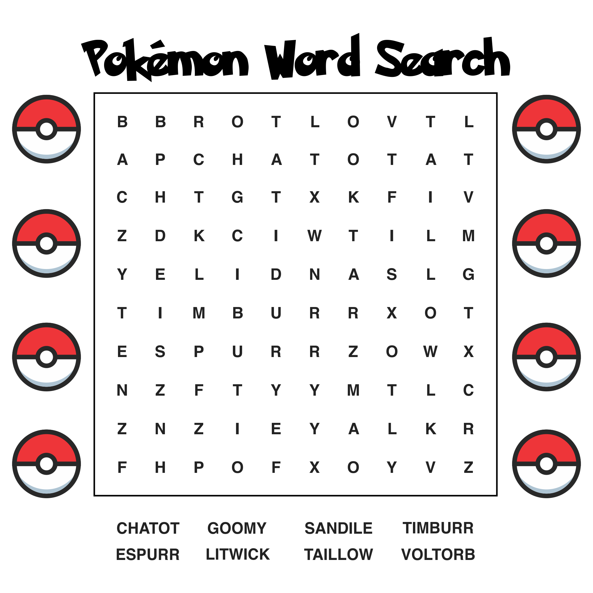 Pokemon Character Word Search Puzzle KidzeZone Worksheets Library Pokemon Character Word Search Puzzle KidzeZone Worksheets Library