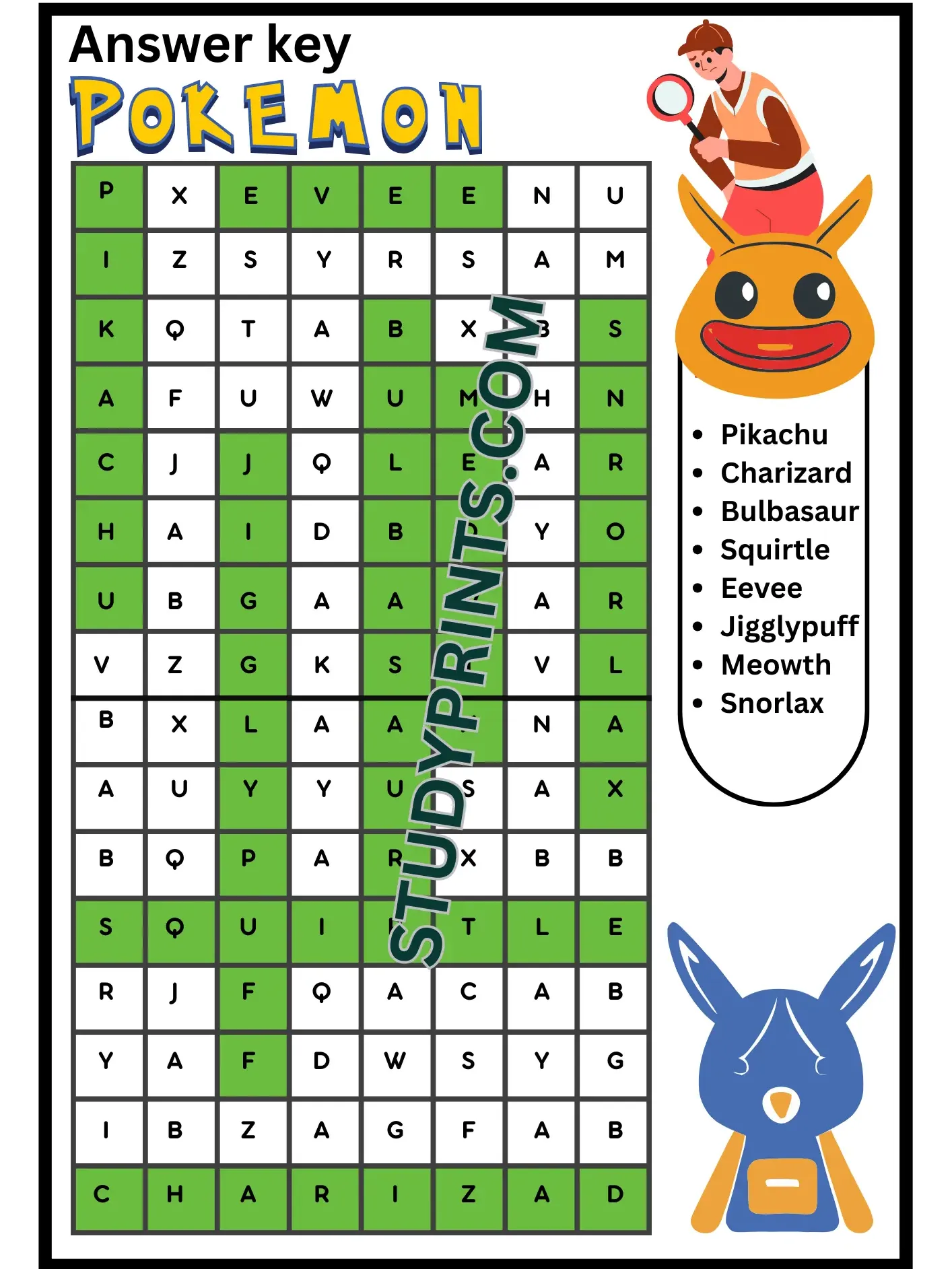 Pokemon Word Search For Kids Study Prints Pokemon Word Search For Kids Study Prints