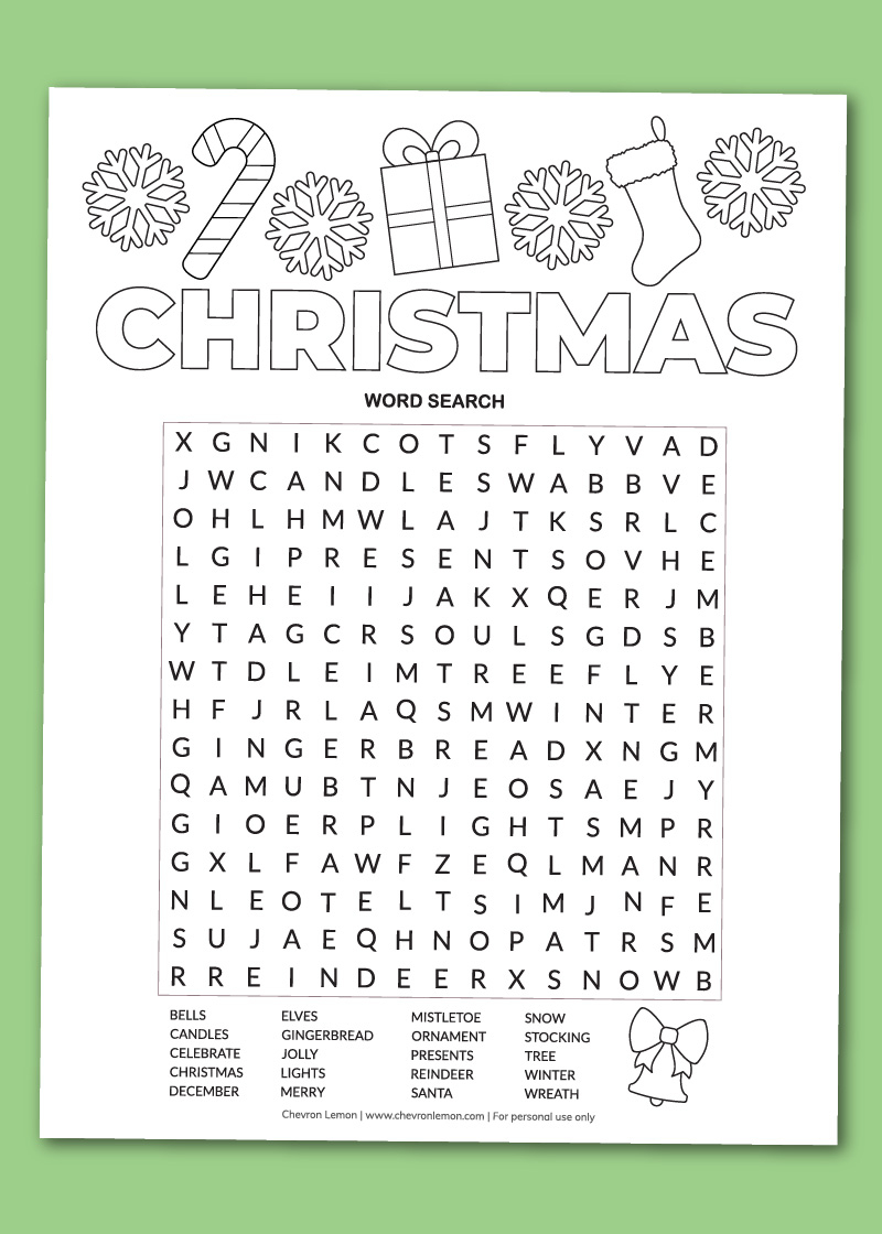 Christmas Word Searches Printable