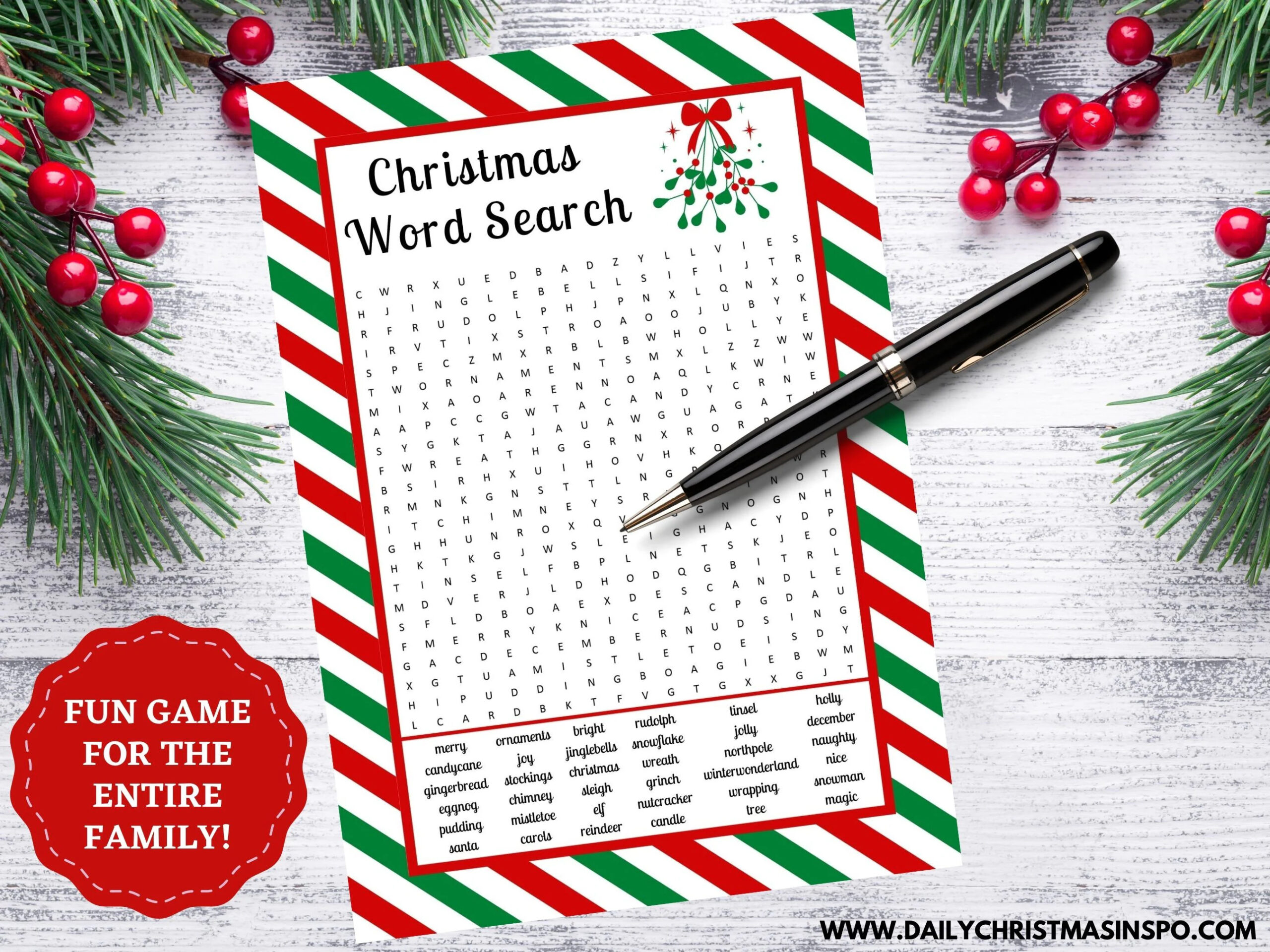 Christmas Word Search Printable Kids