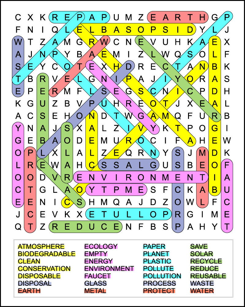 Printable Earth Day Word Search For 6th Graders U0026 Older