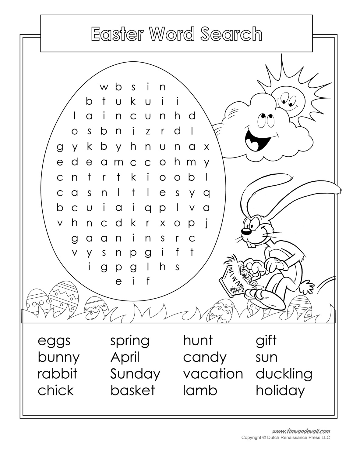 Word Search Coloring Sheet
