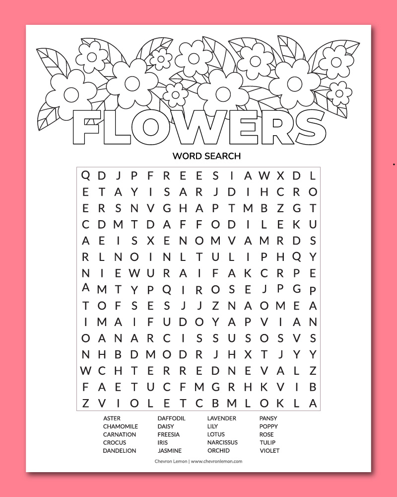 Easy Printable Word Search