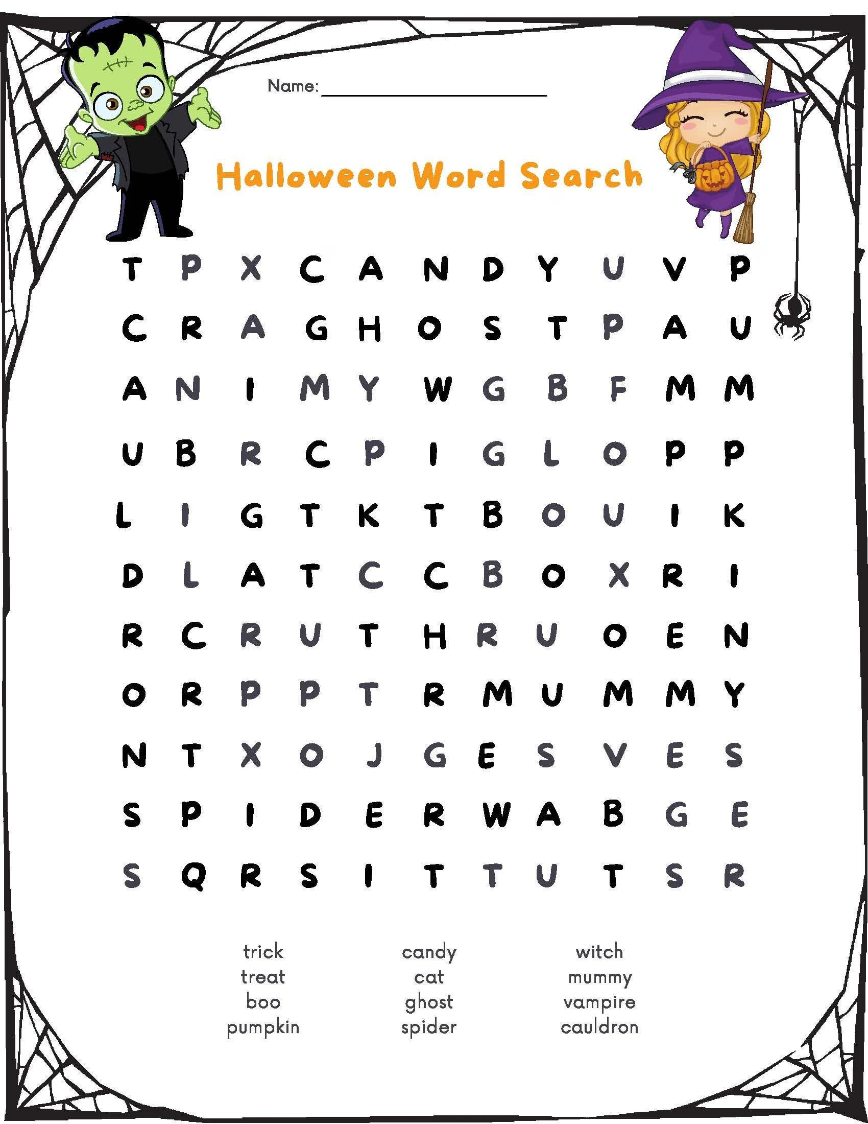 Printable Halloween Word Search W Answer Sheet Etsy Printable Halloween Word Search W Answer Sheet Etsy