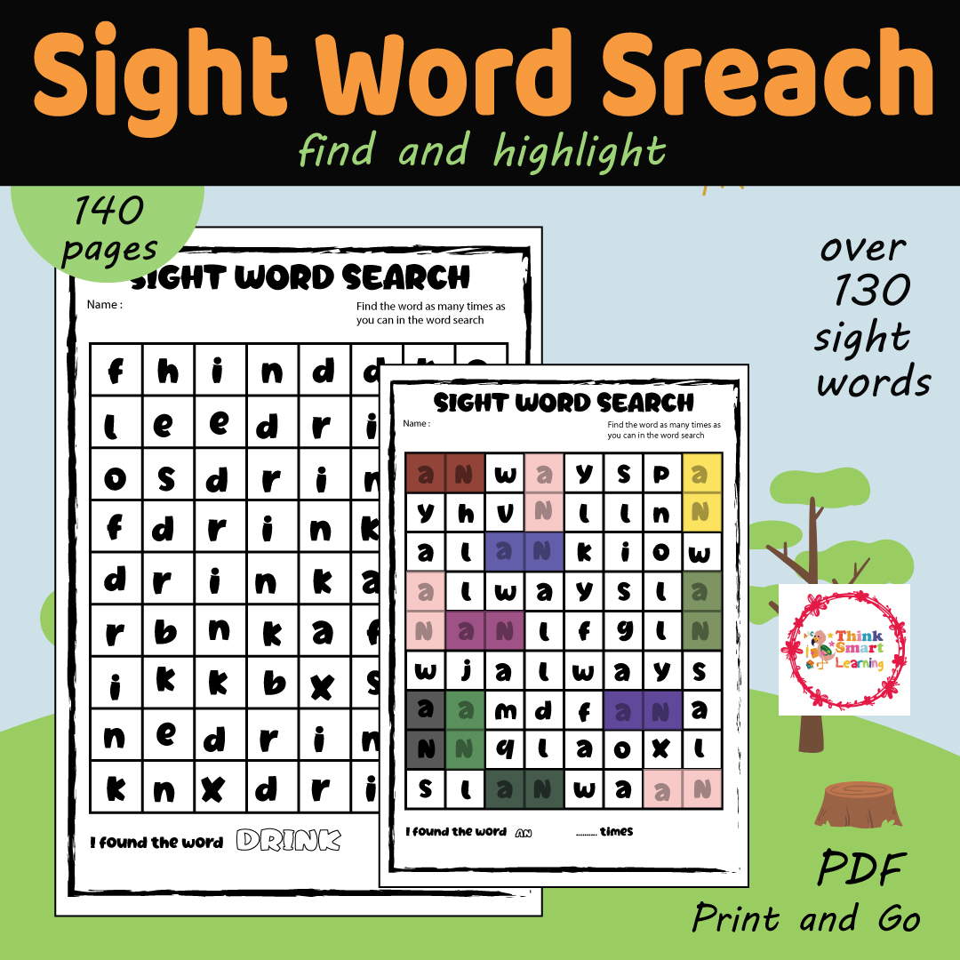 Printable Kindergarten Sight Words Search Worksheets High Frequency Words Made By Teachers