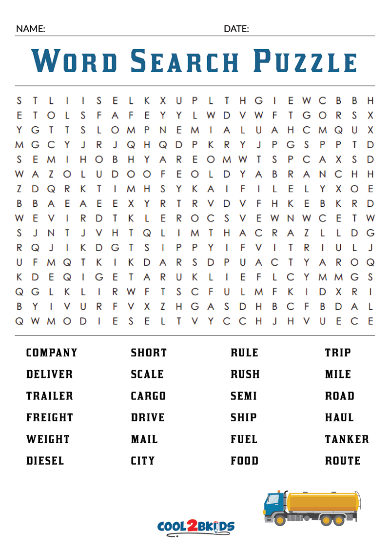 Printable Large Print Word Search Cool2bKids