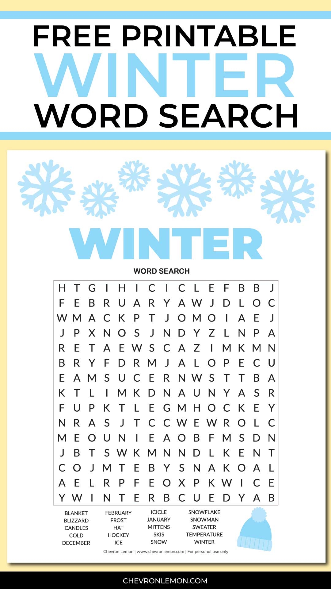 Winter Word Searches Free Printable