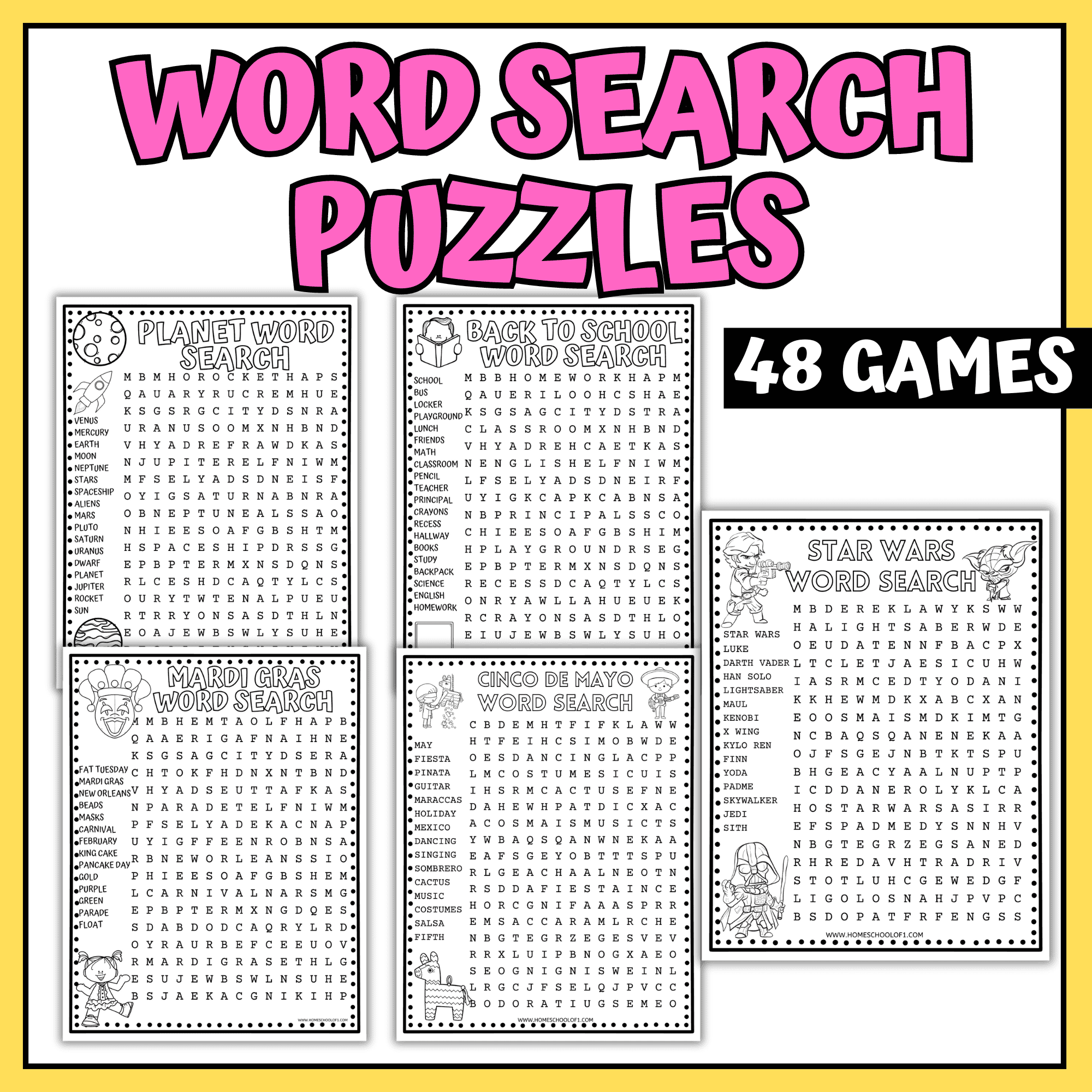 Printable Word Search Bundle Printable Word Search Bundle